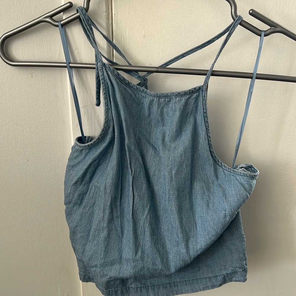 Hollister jean halter top.